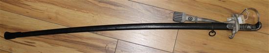 A German 2nd World War dress sword (makers mark on back) with knot